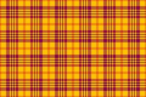 Artistic fabric background, 1950s pattern tartan seamless. Womens fashion texture textile plaid check in golden poppy and red colors. vector