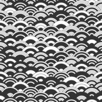 Japanese pattern seamless wave background of black and white color. vector