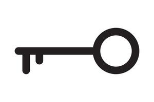 Key icon for lock and open door in house. Safety and security protection symbol. vector