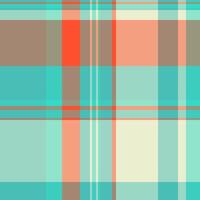Relief textile check plaid, clan background texture. Repeat tartan pattern seamless fabric in teal and light colors. vector