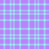 Official tartan plaid textile, bedding background seamless fabric. Graphic check texture pattern in violet and teal colors. vector