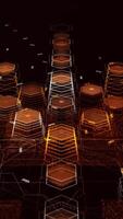 Holographic hexagons. Animation. Futuristic hologram with moving hexagons. Set of hexagons form structure and shapes video