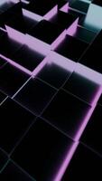 An Abstract Geometric Landscape featuring Vibrant Neon Colors and a sense of Depth and Dimension. Design video