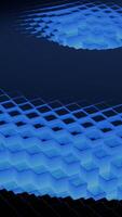 Immersing oneself in the intricate framework of a blue abstract grid wave pattern. Design video