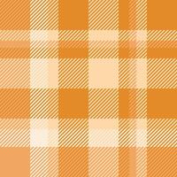 Summer texture textile fabric, intense seamless tartan plaid. Styling check background pattern in orange and sandy brown colors. vector