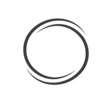Round frame black and white ornament. Graphic border doodle. Ring curve link connection vector