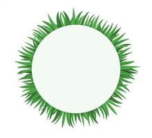 Round Grass Frame with Blank Center vector