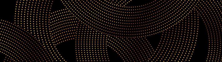 Golden round dotted lines abstract geometric background vector
