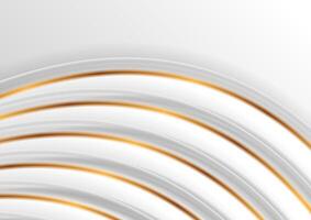 Grey and golden smooth waves abstract elegant background vector