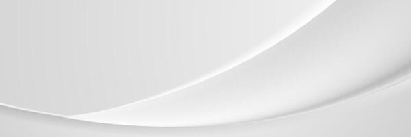 Abstract white grey smooth glossy wave background vector
