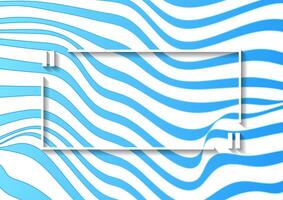 Blue white curved waves with frame corporate abstract background vector