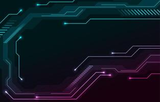 Abstract neon technology background with circuit board lines vector