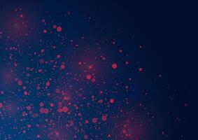 Shiny sparkling red purple particles on dark blue background vector