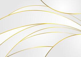 Grey and golden wavy pattern abstract elegant background vector