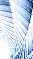 Flight in abstract sci-fi tunnel, futuristic graphics. Design. Spinning neon glowing corridor with metal planks. video