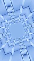 Abstract spinning technological squared tunnel. Design. Flying in rotating endless corridor with squared shapes. video