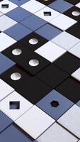 3d surface of squares. Animation. Surface of squares resembling domino. Flat surface made of composition with squares. Game of dominoes combined on plane video