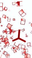 Abstract spreading stream of 3d cubes. Motion. Silhouettes of small flying and rotating cubes. video
