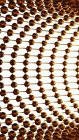 Metallic abstract pipeline grid, 3d technology. Design. Flying inside bending tube of metallic spheres. video