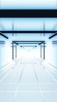 3D corridor in negative. Design. 3D animation of moving corridor with white walls. Psychedelic corridor with bright white walls in computer space video