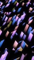 Abstract flat bars flying on a black background. Animation. Multicolored segments flying diagonally and crossing each other. video