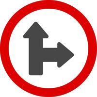 Go Straight Or Right Flat Icon vector