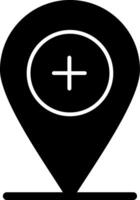 Add Location Glyph Icon vector