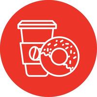 Coffee And Donut Colorful Icon vector