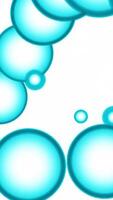 Bubble refreshing air bubbles in a shape of spiral. Design. Spinning transparent spheres on a white background. video