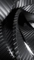 Animation of moving metal lines in twisted spiral. Design. 3D spiral randomly twisting from metal lines. Abstract tangled spiral with metallic 3d lines video