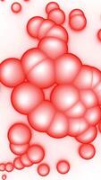 Spinning transparent spheres of small bubbles on a white background. Design. Convex colorful balls. video
