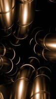 Abstract golden technological background. Design. Glowing tubes moving like snakes. video