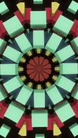 Futuristic science fiction space ship turbine in kaleidoscopic motion. Animation. Colorful symmetrical abstract detail of an alien aircraft, seamless loop. video