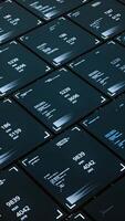 3D computer cells with numbers. Animation. Business structure in 3D computer graphics with moving cells. Moving cells with numeric data. Technologically moving series from numeric cell video