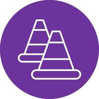 Traffic Cone Colorful Icon vector