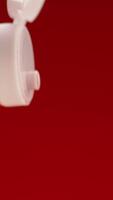 Ketchup on red background. Stock footage. Close-up of jet of ketchup flowing from bottle on red background. Red sauce is ketchup. Advertising for fast food video