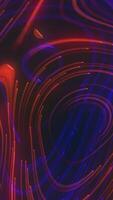 Bright curved lines pulse on dark background. Motion. Energy or electrical filaments move rapidly and pulsate in space. Beautiful patterns of neon colored lines swirl in single energy flow video
