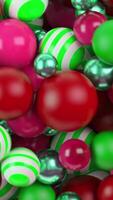 Multicolored balloons with circular rotation as background and texture, seamless loop. Animation. Close up of colorful children toy balls. video
