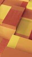 Abstract background with surface cubes. Seamless loop. Rotating orange and yellow blocks background, seamless loop. video