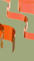 Beautiful wavy lines move in space. Design. Movement of wavy stripes with metallic sheen. Metal lines move in waves in space video