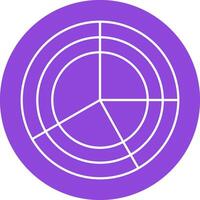 Radar Pie Chart Colorful Icon vector