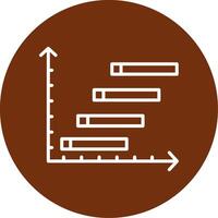 Horizontal Bars showing Progress Colorful Icon vector