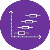 Horizontal Bar Chart Colorful Icon vector