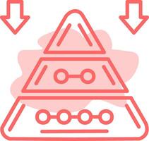 Pyramid Chart Colorful Icon vector