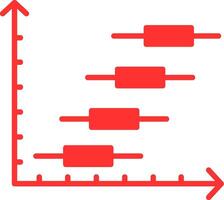 Horizontal Bar Chart Colorful Icon vector