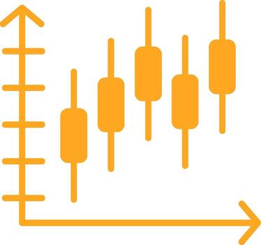 campana curva en grafico vistoso icono vector