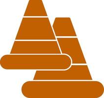 Traffic Cone Colorful Icon vector