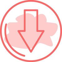 down arrow Colorful Icon vector
