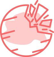 Destroyed Planet Colorful Icon vector