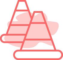 Traffic Cone Colorful Icon vector